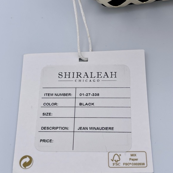 SHIRALEAH 🖤 NWT ‘Jean Minaudiere’ Black & Gold Evening Clutch - Picture 11 of 13